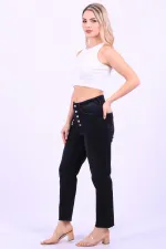 High Rise Mom Fit Jean with Five Buttons 745-03-(28-33) Anthracite Denim