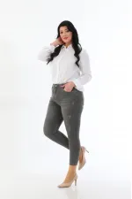 High Waisted Skinny Ankle Length Jean 819-29B(30-36) Dark Grey Denim