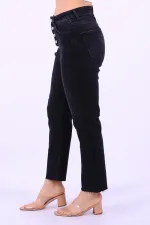 High Rise Mom Fit Jean with Five Buttons 745-03-(28-33) Anthracite Denim