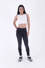 High Waisted Skinny Ankle Length Jean 819-03-(26-31) Anthracite Denim