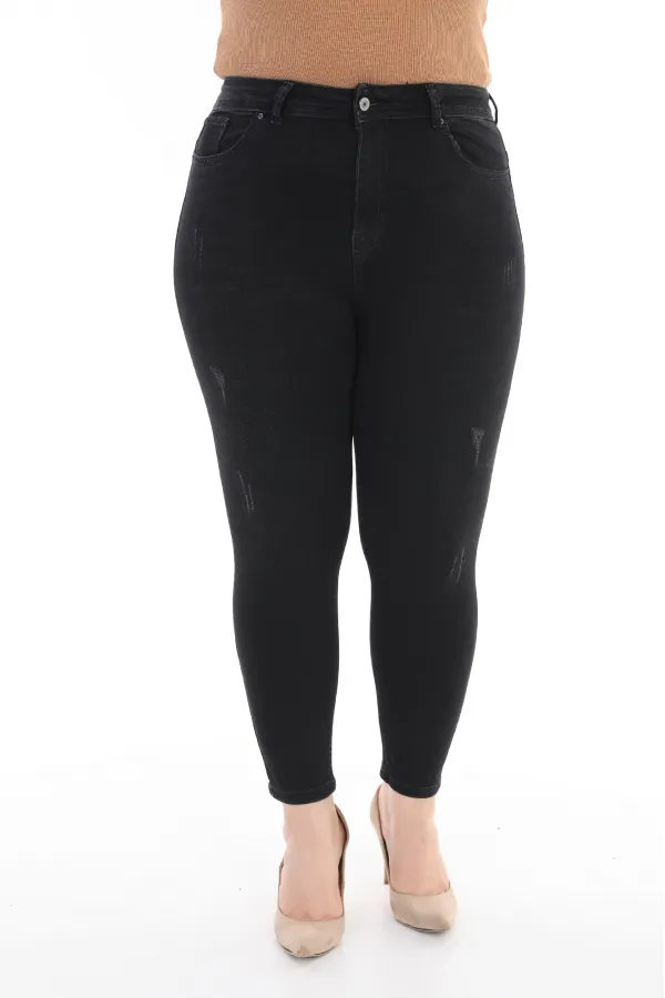 High Waisted Skinny Ankle Length Jean 819-03B(30-36) Anthracite Denim