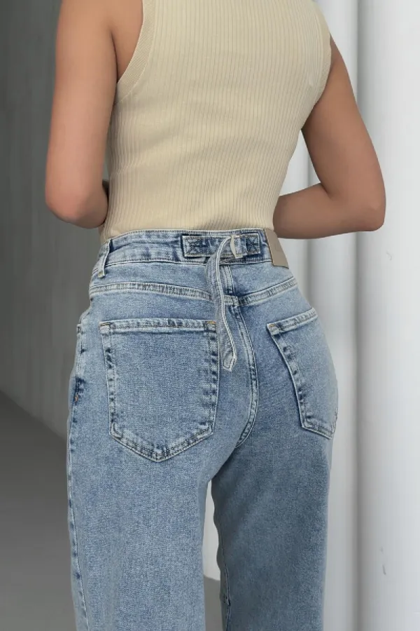 Dizi Pensli Baggy Kot Pantolon 7088-14-(26-31)