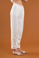 031414 FRONT PLEATED CARROT TROUSERS