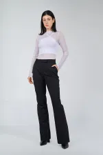 071515 Long Sleeve Tulle Blouse