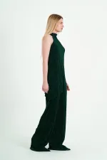 220276 Asymmetrical Cut Halterneck Trouser Suit