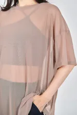 050548 SHORT SLEEVE TULLE T-SHIRT