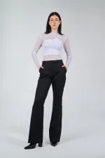 071515 Long Sleeve Tulle Blouse