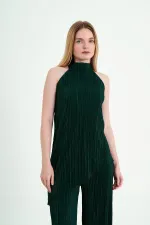 220276 Asymmetrical Cut Halterneck Trouser Suit