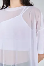 050548 SHORT SLEEVE TULLE T-SHIRT