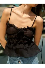 060298 ROSE DETAILED STRAP BLOUSE