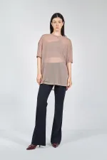 050548 SHORT SLEEVE TULLE T-SHIRT