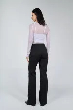 071515 Long Sleeve Tulle Blouse