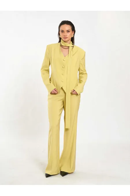 131049 V yaka Şallı Ceket