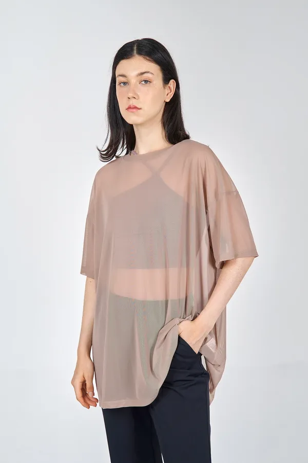 050548 SHORT SLEEVE TULLE T-SHIRT