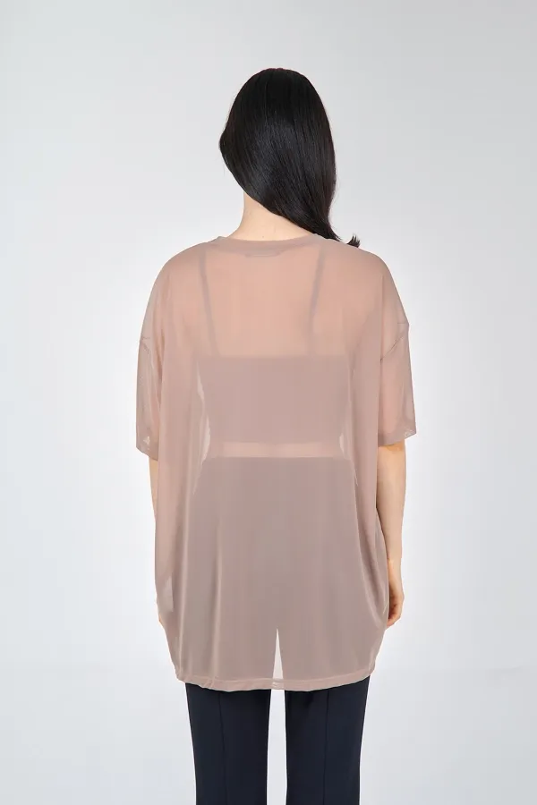 050548 SHORT SLEEVE TULLE T-SHIRT