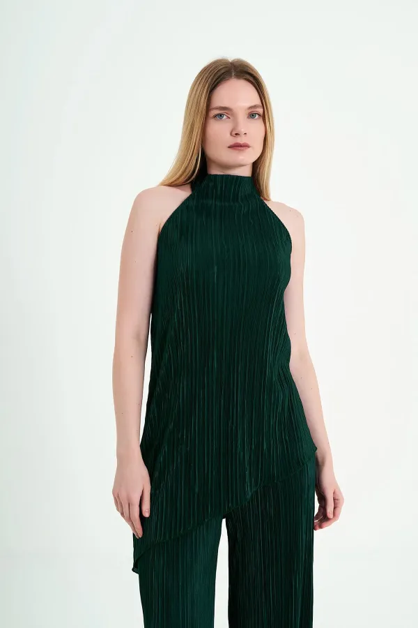 220276 Asymmetrical Cut Halterneck Trouser Suit