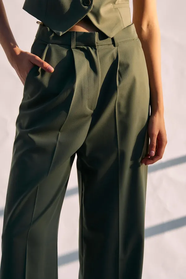 031415 SINGLE PLEATED PALAZZO TROUSERS