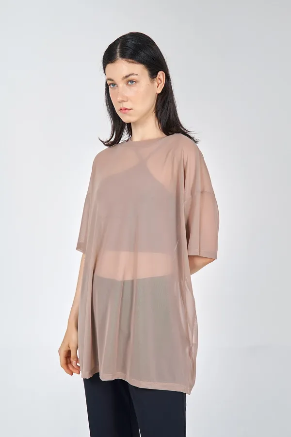 050548 SHORT SLEEVE TULLE T-SHIRT