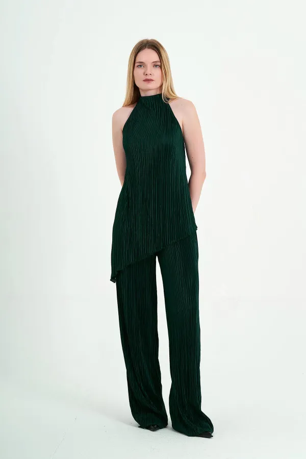 220276 Asymmetrical Cut Halterneck Trouser Suit