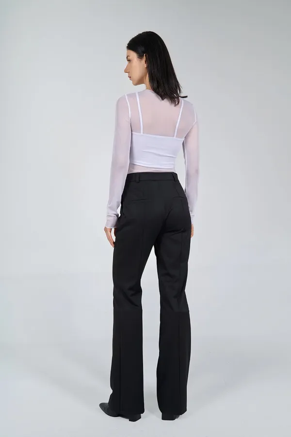 071515 Long Sleeve Tulle Blouse