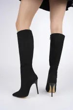 Muggo Floransa Garantili Kadın İnce Topuklu Sivri Burun Yandan Fermuarlı Çizme Muggo Floransa Garantili Kadın İnce Topuklu Sivri Burun Yandan Fermuarlı Çizme