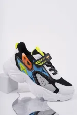 Muggo PANTER Kalın Taban Cırtlı ve Bağcıklı Unisex Çocuk Sneaker Spor Ayakkabı