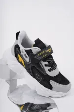 Muggo PANTER Kalın Taban Cırtlı ve Bağcıklı Unisex Çocuk Sneaker Spor Ayakkabı