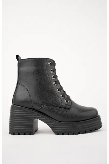 Muggo GRAZi Garantili Kalın Taban Platform Topuklu Fermuarlı Bağcıklı Kadın Bot Muggo GRAZi Garantili Kalın Taban Platform Topuklu Fermuarlı Bağcıklı Kadın Bot