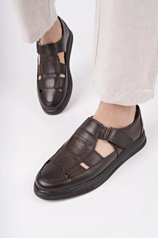 Muggo Oliver Guaranteed Men's Daily Classic Genuine Leather Comfortable Orthopedic Sandals