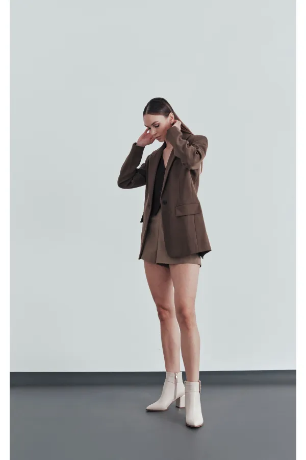 Muggo CHİLY Garantili Kemer ve Toka Detaylı Kalın Topuklu Kadın Bot