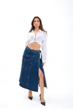 6522 DENIM SKIRT-BLUE