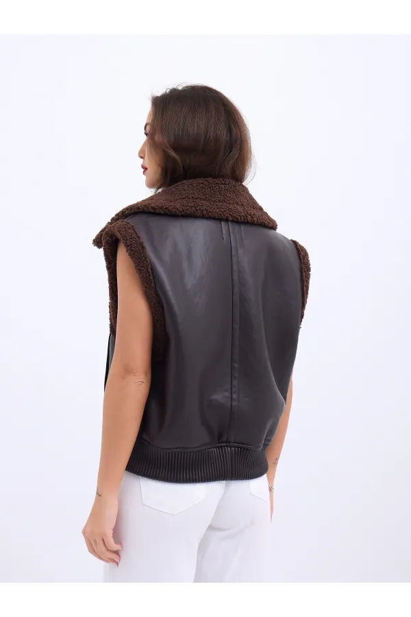 7259 VEST-DARK BROWN