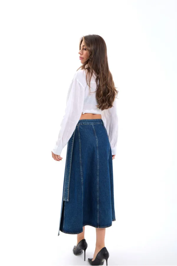 6522 DENIM SKIRT-BLUE
