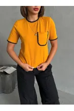Topshow Mustard Shepherd Stitched Wholesale T-Shirt