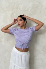 Topshow Lilac Waist Gipeli Pitikareli Wholesale Blouse