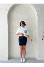 Wholesale T-Shirt with Pocket Detail - Blue | Topshow