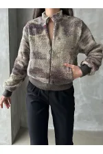Desenli Peluş Toptan Mont - Kamuflaj | TOPSHOW | F1129