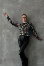 Sequin Palette Disco Wholesale Blouse - Sequined | TOPSHOW | F1592