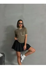 Topshow Khaki Shepherd Stitched Wholesale T-Shirt