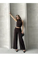 Wholesale Knitwear Trousers - Claret Red | TOPSHOW | F1486