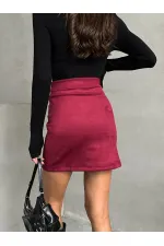 Wholesale Skirt with Pockets - Claret Red | TOPSHOW | F1572