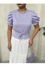 Topshow Lilac Waist Gipeli Pitikareli Wholesale Blouse