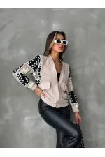 Gübür Detaylı Toptan Ceket - Taş | TOPSHOW | F1493