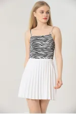 Topshow Zebra Chain Detail Wholesale Blouse