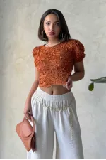 Topshow Tile Organza Top with Süzine Wholesale Blouse