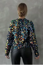 Sequin Palette Disco Wholesale Blouse - Sequined | TOPSHOW | F1592