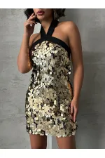 Pullu Abiye Toptan Elbise - Gold | TOPSHOW | F1865