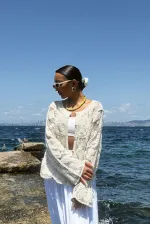 Düğmeli Toptan Hırka - Ham | TOPSHOW | F0026 Düğmeli Toptan Hırka - Ham | TOPSHOW | F0026