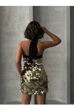 Pullu Abiye Toptan Elbise - Gold | TOPSHOW | F1865
