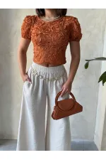 Topshow Tile Organza Top with Süzine Wholesale Blouse